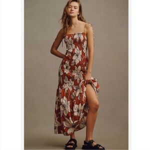 Brand New Dhruv Kapoor Smocked Flounce-Hem Dress